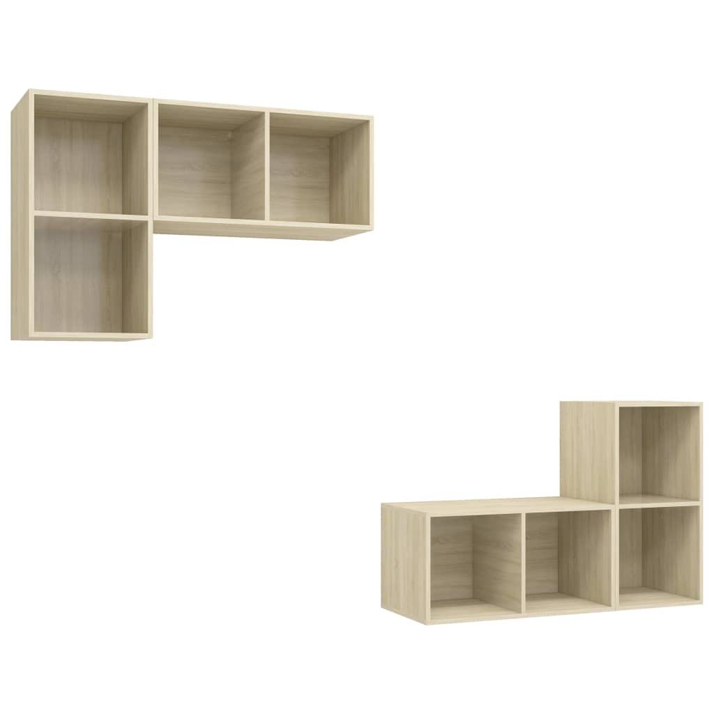 vidaXL Wall-mounted TV Cabinets 4 pcs Sonoma Oak Engineered Wood