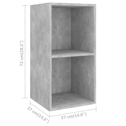 vidaXL 4 Piece Wall-mounted TV Cabinet Set Concrete Grey Engineered Wood