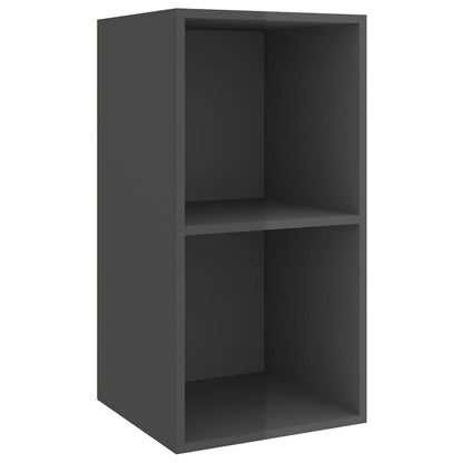 vidaXL 4 Piece Wall-mounted TV Cabinet Set High Gloss Grey Engineered Wood