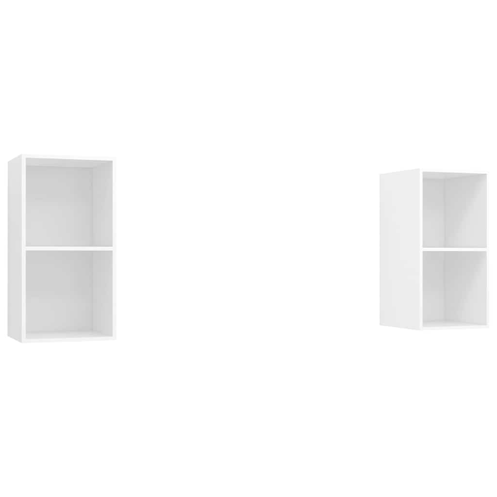 vidaXL 2 Piece Wall-mounted TV Cabinet Set White Engineered Wood
