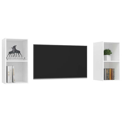 vidaXL 2 Piece Wall-mounted TV Cabinet Set White Engineered Wood