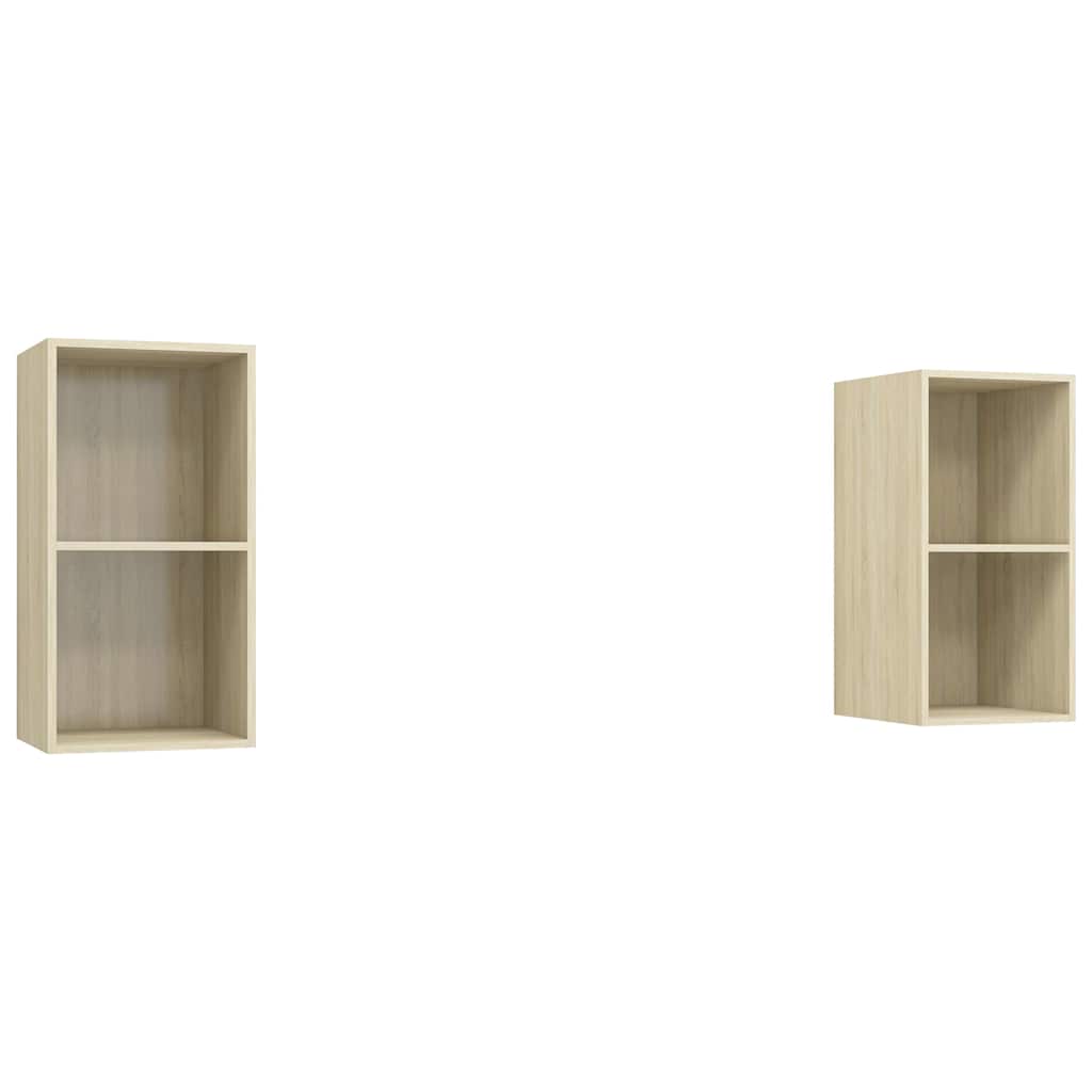 vidaXL 2 Piece Wall-mounted TV Cabinet Set Sonoma Oak Engineered Wood