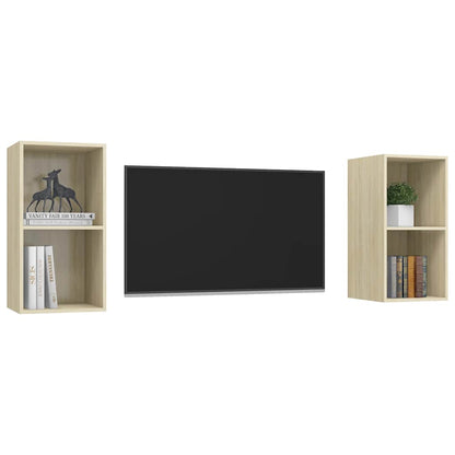 vidaXL 2 Piece Wall-mounted TV Cabinet Set Sonoma Oak Engineered Wood