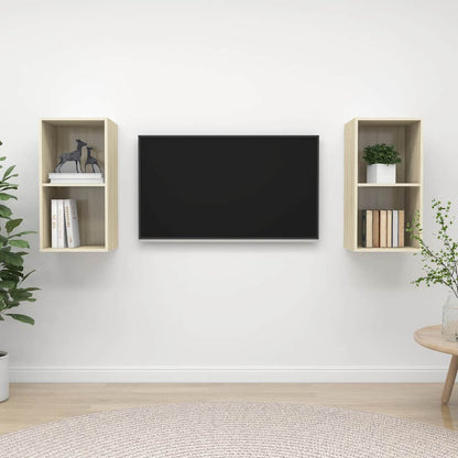 vidaXL Wall-mounted TV Cabinets 2 pcs Sonoma Oak Engineered Wood