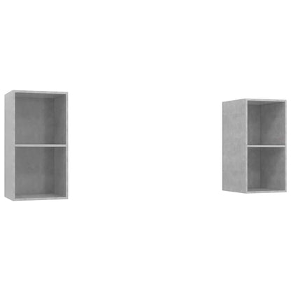vidaXL 2 Piece Wall-mounted TV Cabinet Set Concrete Grey Engineered Wood