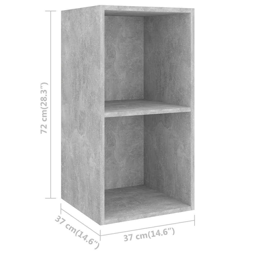 vidaXL 2 Piece Wall-mounted TV Cabinet Set Concrete Grey Engineered Wood