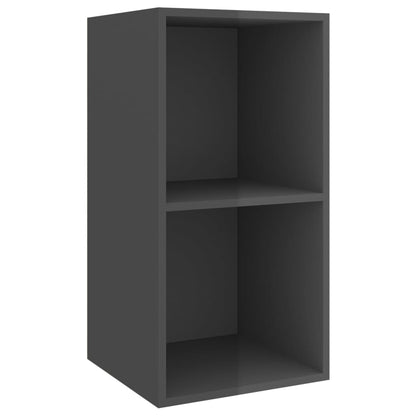 vidaXL Wall-mounted TV Cabinets 2 pcs High Gloss Grey Engineered Wood