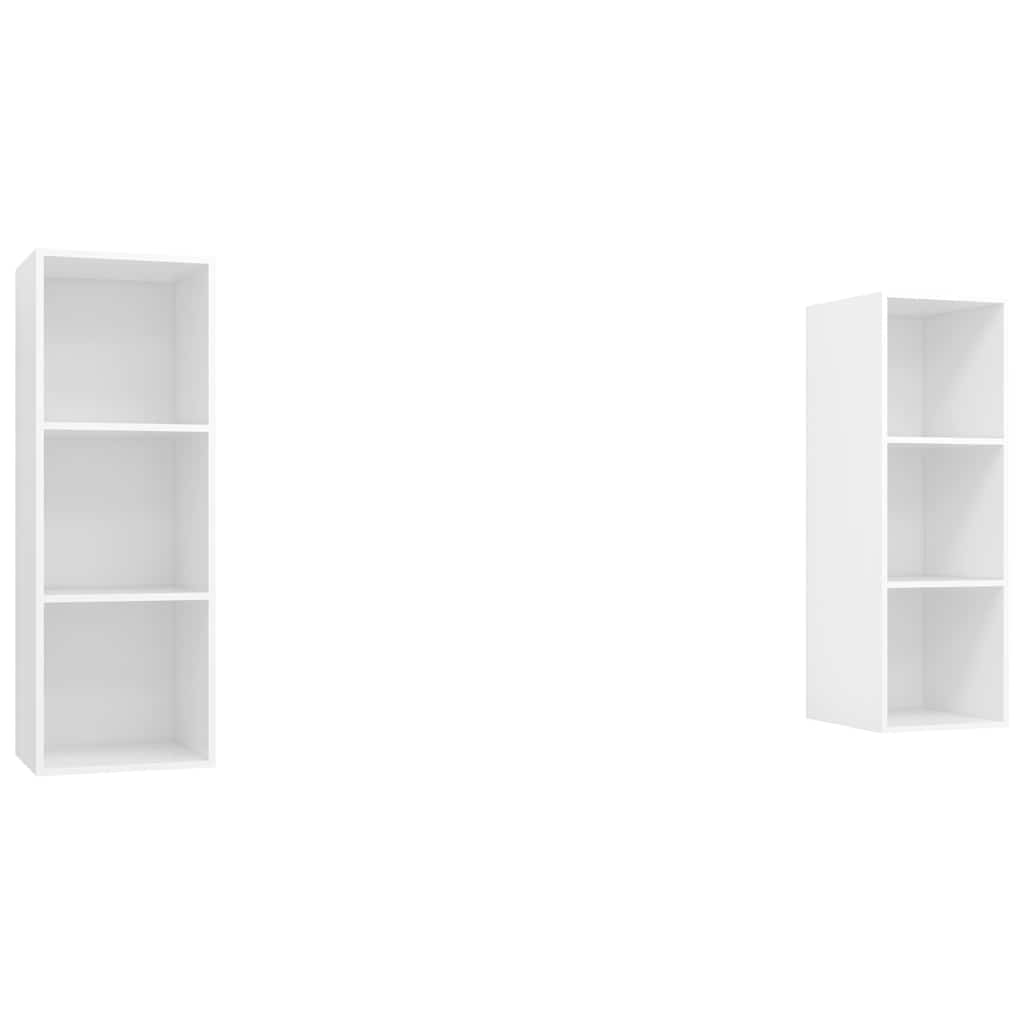 vidaXL 2 Piece Wall-mounted TV Cabinet Set White Engineered Wood