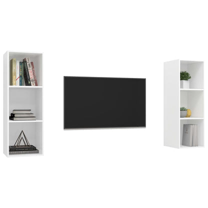 vidaXL Wall-mounted TV Cabinets 2 pcs White Engineered Wood