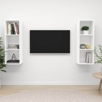 vidaXL 2 Piece Wall-mounted TV Cabinet Set White Engineered Wood