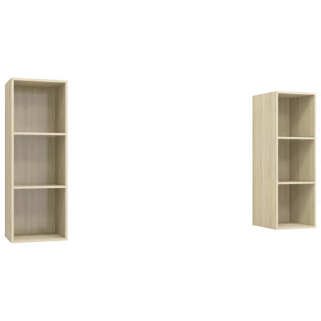 vidaXL 2 Piece Wall-mounted TV Cabinet Set Sonoma Oak Engineered Wood