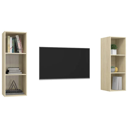 vidaXL 2 Piece Wall-mounted TV Cabinet Set Sonoma Oak Engineered Wood
