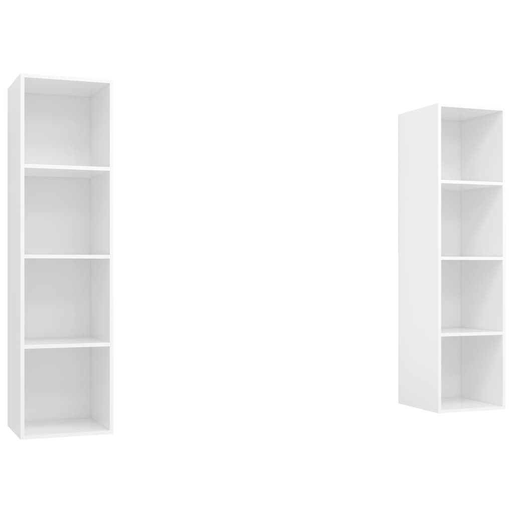 vidaXL Wall-mounted TV Cabinets 2 pcs White Engineered Wood