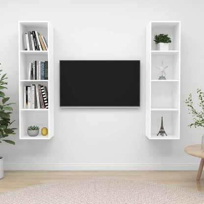 vidaXL 2 Piece Wall-mounted TV Cabinet Set White Engineered Wood