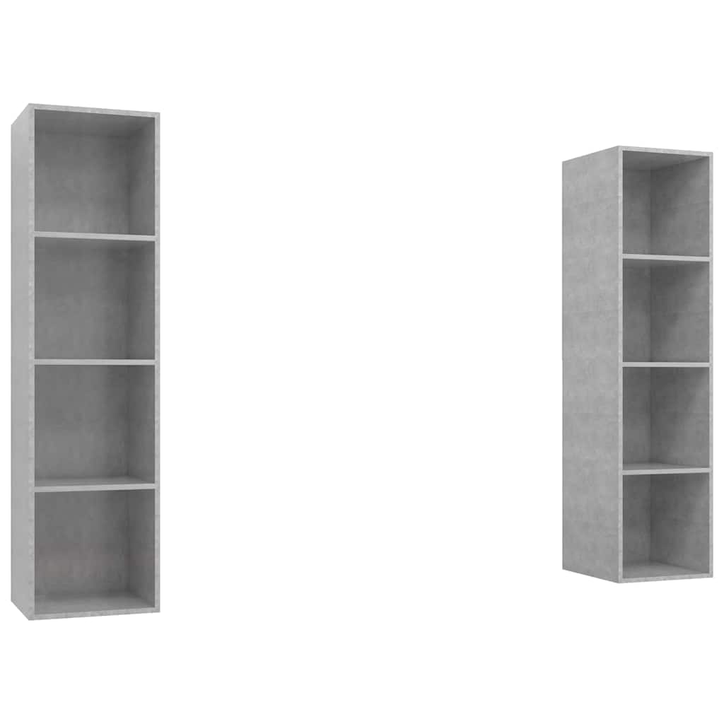 vidaXL 2 Piece Wall-mounted TV Cabinet Set Concrete Grey Engineered Wood
