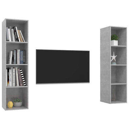 vidaXL 2 Piece Wall-mounted TV Cabinet Set Concrete Grey Engineered Wood