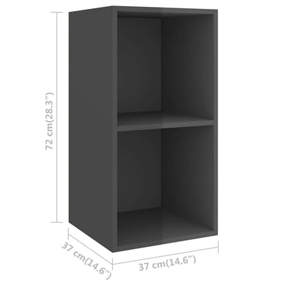 vidaXL 4 Piece Wall-mounted TV Cabinet Set High Gloss Grey Engineered Wood