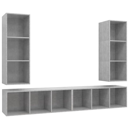 vidaXL 4 Piece Wall-mounted TV Cabinet Set Concrete Grey Engineered Wood