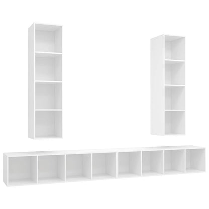 vidaXL 4 Piece Wall-mounted TV Cabinet Set White Engineered Wood