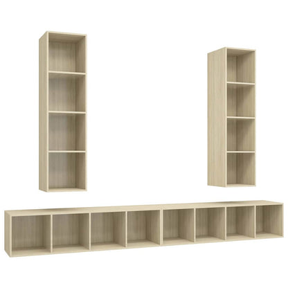 vidaXL 4 Piece Wall-mounted TV Cabinet Set Sonoma Oak Engineered Wood