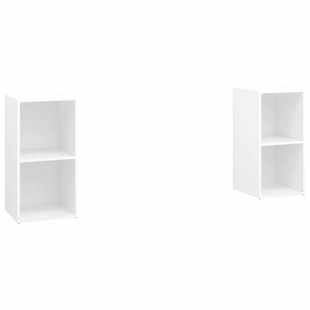 vidaXL 2 Piece TV Cabinet Set White 72x35x36,5 cm Engineered Wood