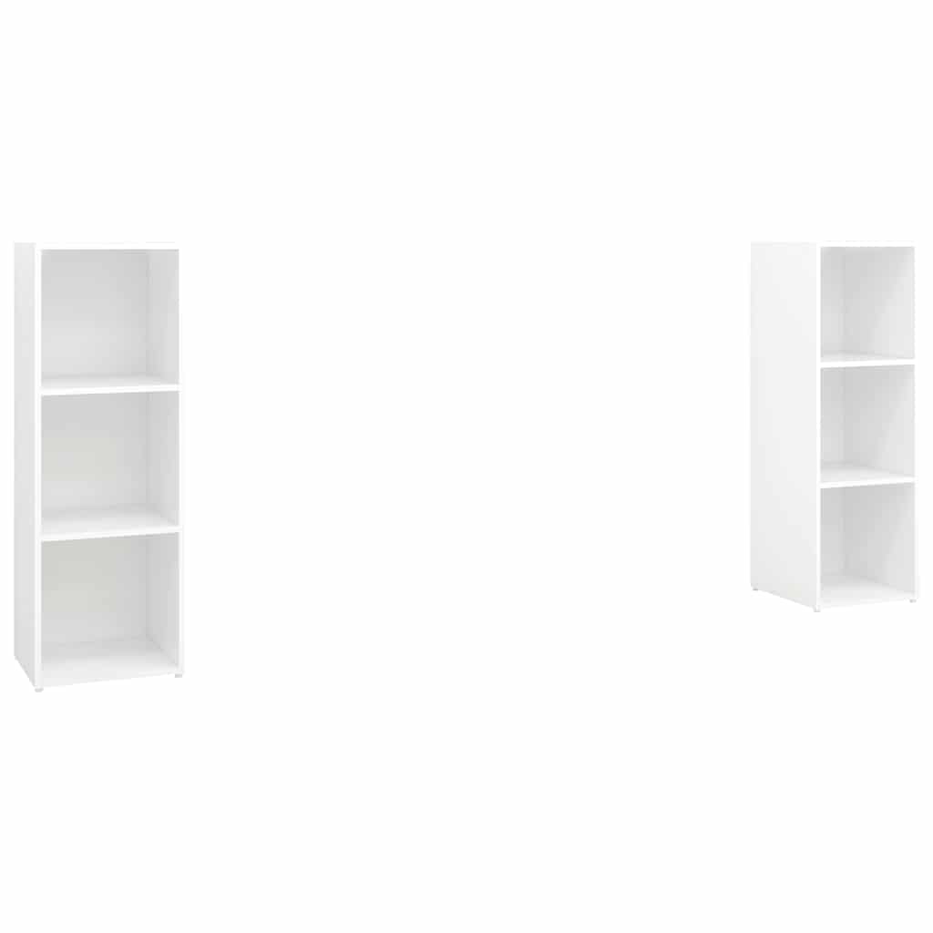 vidaXL 2 Piece TV Cabinet Set White 107x35x37 cm Engineered Wood