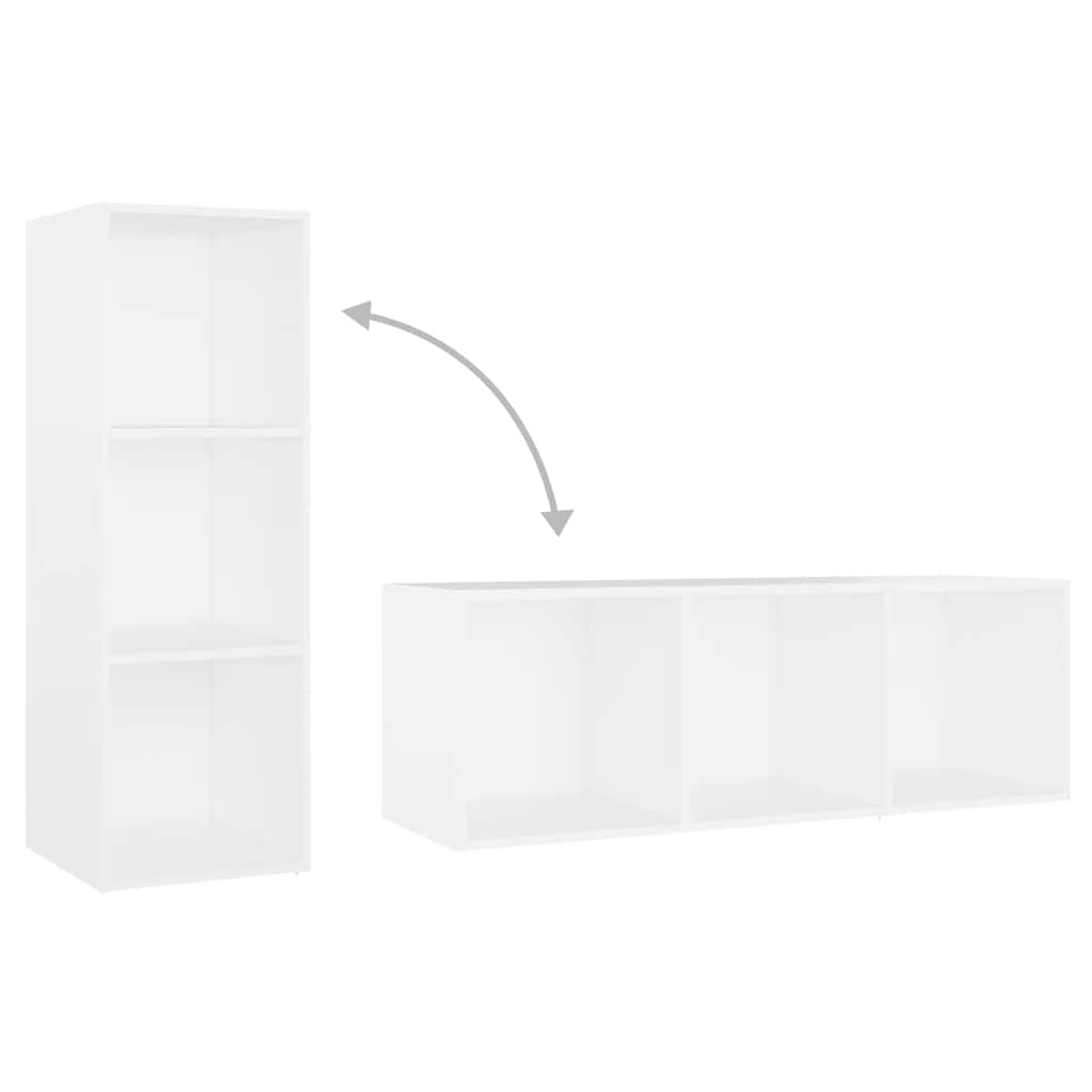 vidaXL TV Cabinets 2 pcs White 107x35x37 cm Engineered Wood