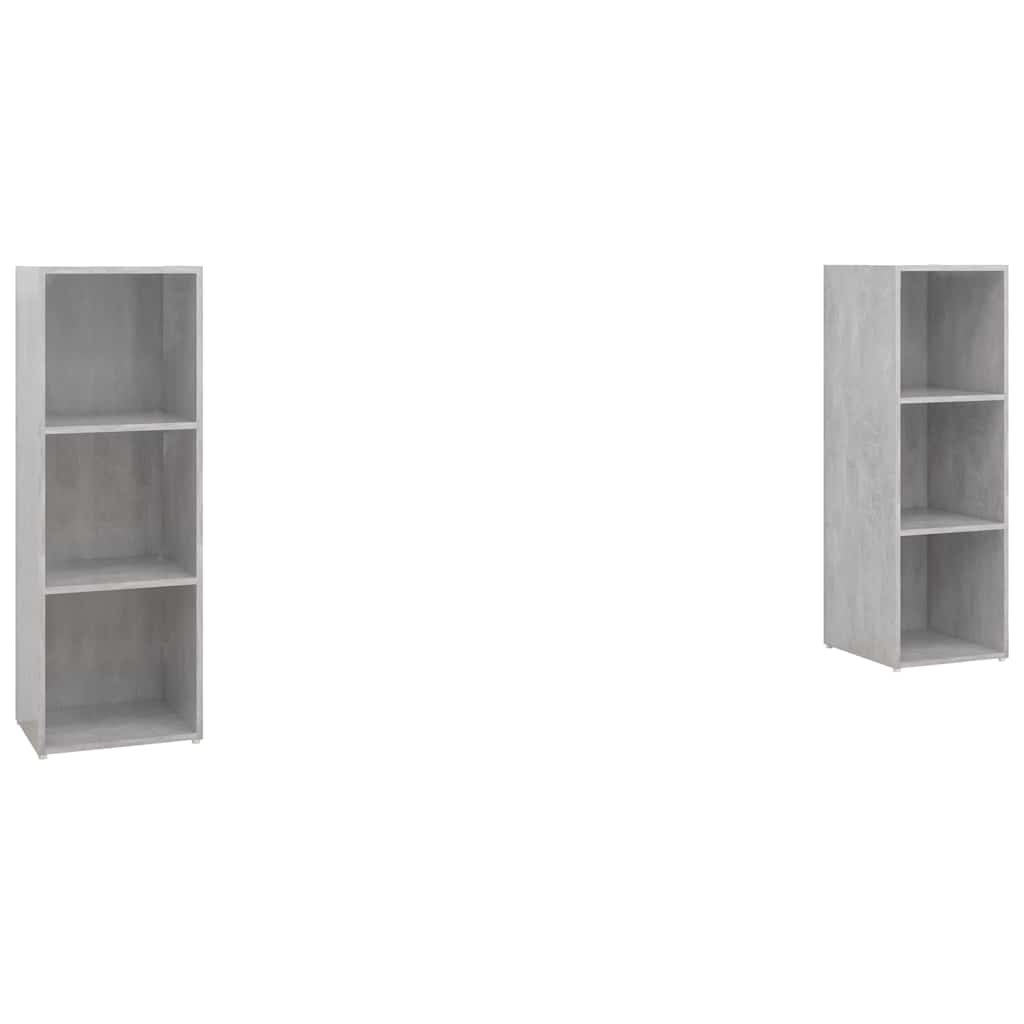 vidaXL 2 Piece TV Cabinet Set Concrete Grey 107x35x37 cm Engineered Wood