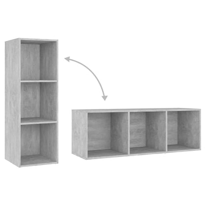 vidaXL 2 Piece TV Cabinet Set Concrete Grey 107x35x37 cm Engineered Wood