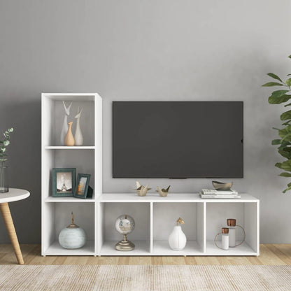 vidaXL TV Cabinets 2 pcs White 107x35x37 cm Engineered Wood