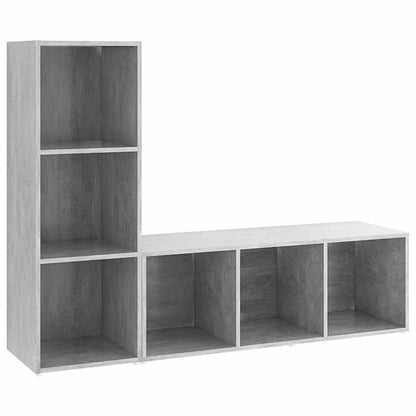 vidaXL 2 Piece TV Cabinet Set Concrete Grey 107x35x37 cm Engineered Wood