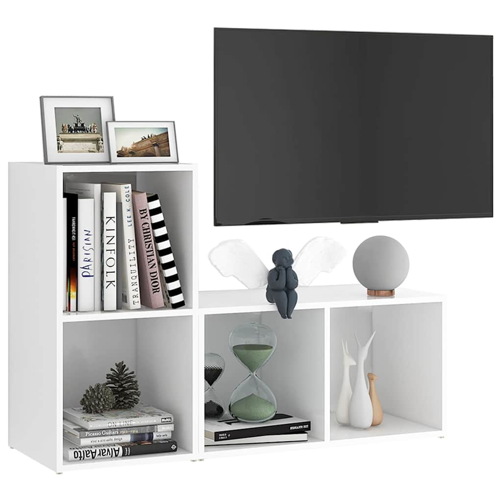 vidaXL 2 Piece TV Cabinet Set White 72x35x36,5 cm Engineered Wood