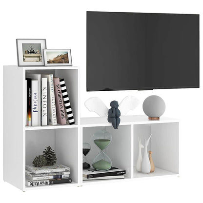 vidaXL 2 Piece TV Cabinet Set White 72x35x36,5 cm Engineered Wood