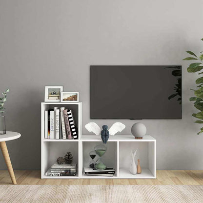 vidaXL 2 Piece TV Cabinet Set White 72x35x36,5 cm Engineered Wood