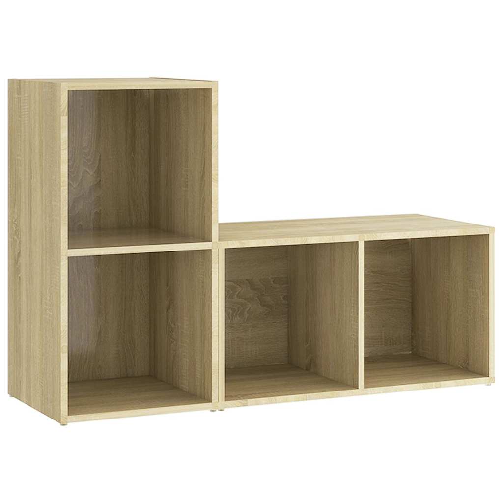 vidaXL 2 Piece TV Cabinet Set Sonoma Oak 72x35x36,5 cm Engineered Wood