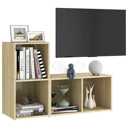 vidaXL 2 Piece TV Cabinet Set Sonoma Oak 72x35x36,5 cm Engineered Wood