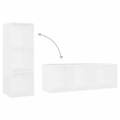 vidaXL 3 Piece TV Cabinet Set White 107x35x37 cm Engineered Wood