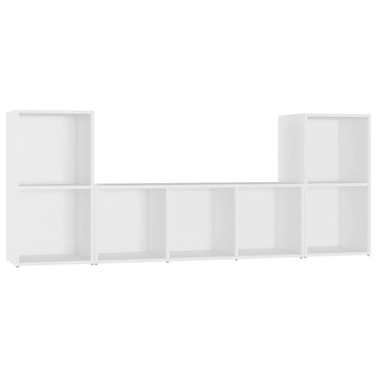 vidaXL 3 Piece TV Cabinet Set White Engineered Wood