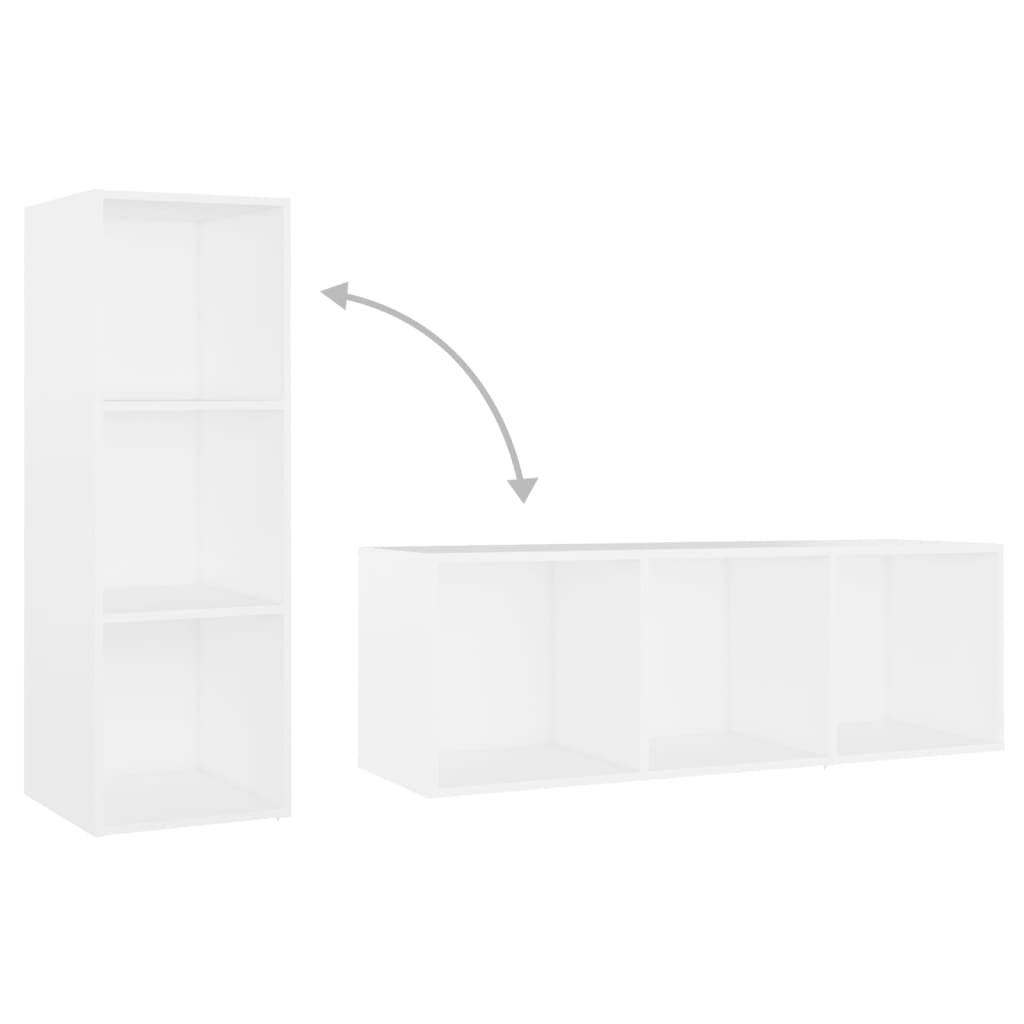 vidaXL 3 Piece TV Cabinet Set White Engineered Wood