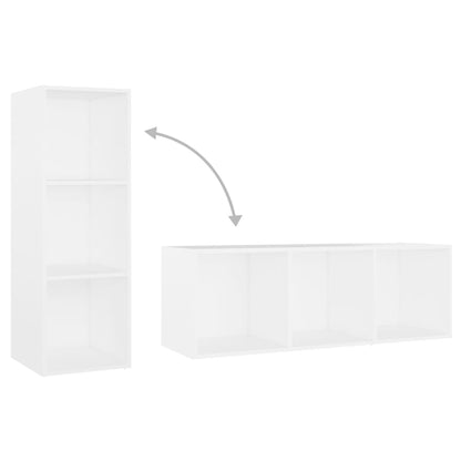 vidaXL 3 Piece TV Cabinet Set White Engineered Wood