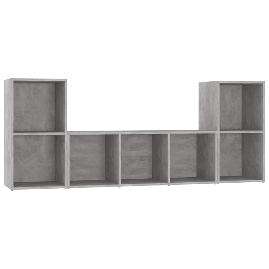 vidaXL 3 Piece TV Cabinet Set Concrete Grey Engineered Wood