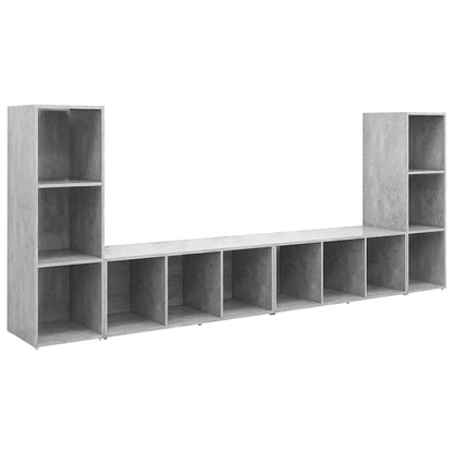 vidaXL 4 Piece TV Cabinet Set Concrete Grey 107x35x37 cm Engineered Wood