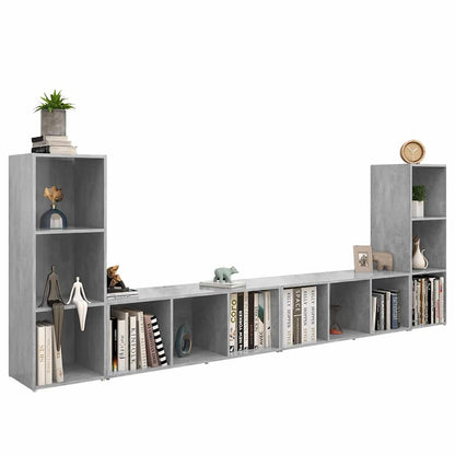 vidaXL 4 Piece TV Cabinet Set Concrete Grey 107x35x37 cm Engineered Wood