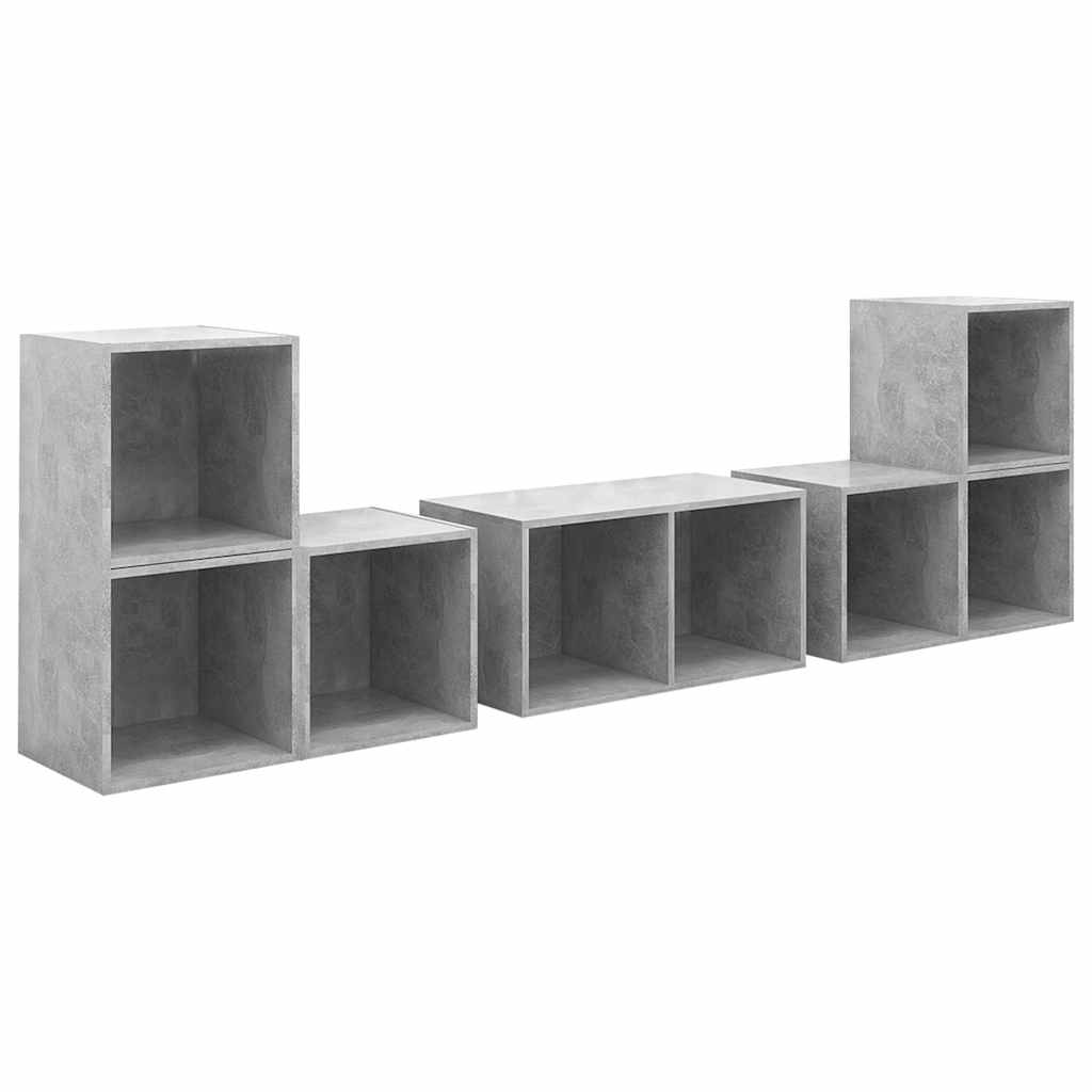 vidaXL 6 Piece TV Cabinet Set Concrete Grey Engineered Wood
