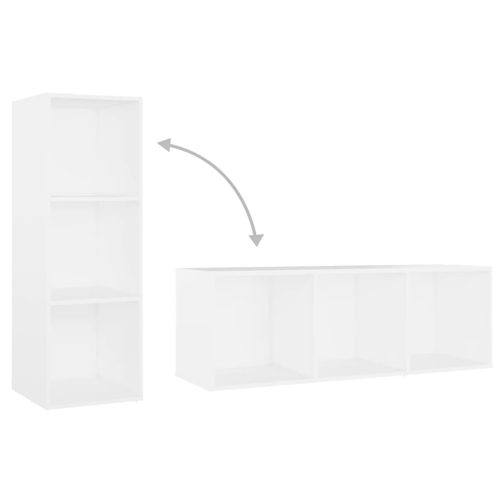 vidaXL 3 Piece TV Cabinet Set White Engineered Wood