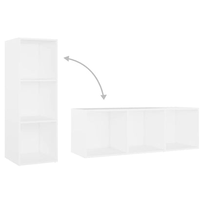 vidaXL 3 Piece TV Cabinet Set White Engineered Wood