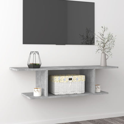 vidaXL Wall Mounted TV Cabinet Concrete Grey 103x30x26.5 cm