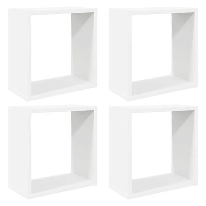 vidaXL Wall Cube Shelves 4 pcs White 30x15x30 cm