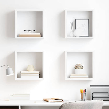 vidaXL Wall Cube Shelves 4 pcs White 30x15x30 cm
