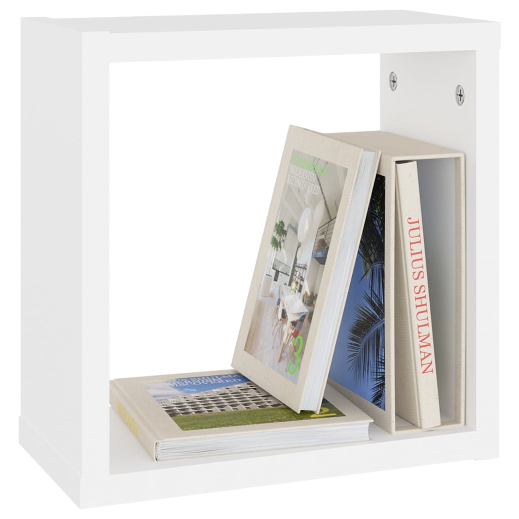 vidaXL Cube Shelf | Set of 6 | White | Engineered wood | 30x15x30 cm per cube